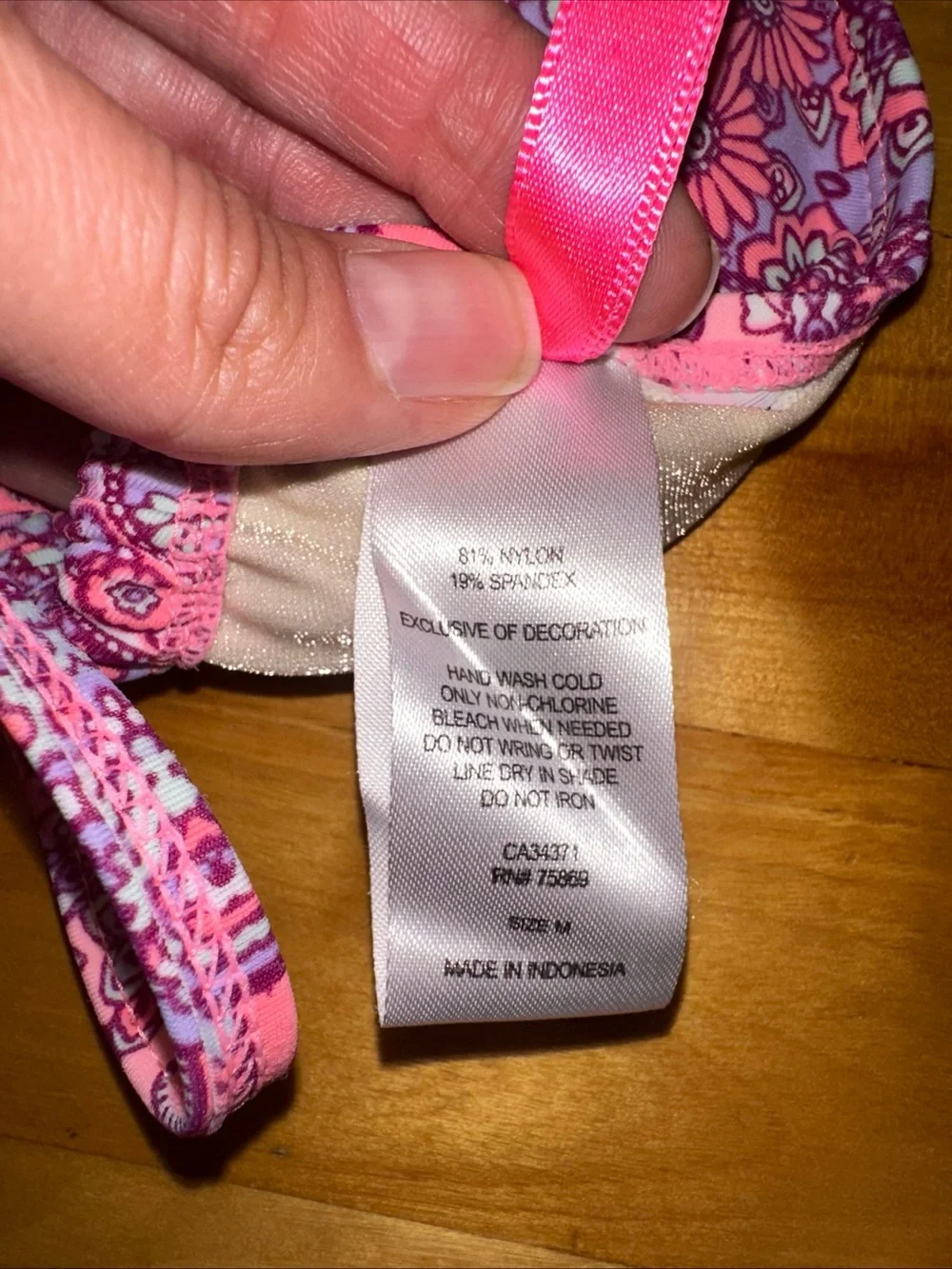 Betsey Johnson Bikini Set Medium Pink Paisley Lace Racerback Halter Swimsuit